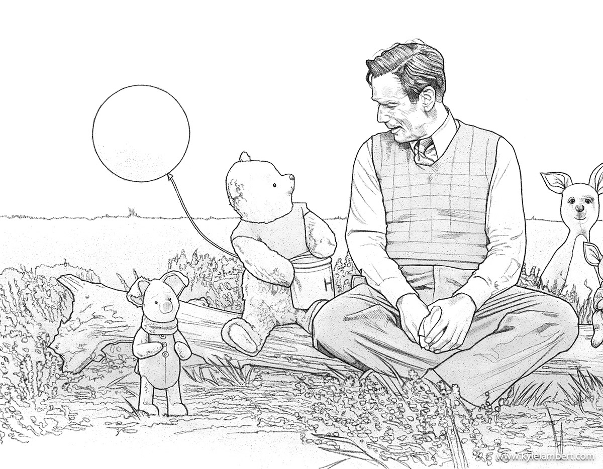 Christopher Robin Art Close-up Pencil 1 by Kyle Lambert