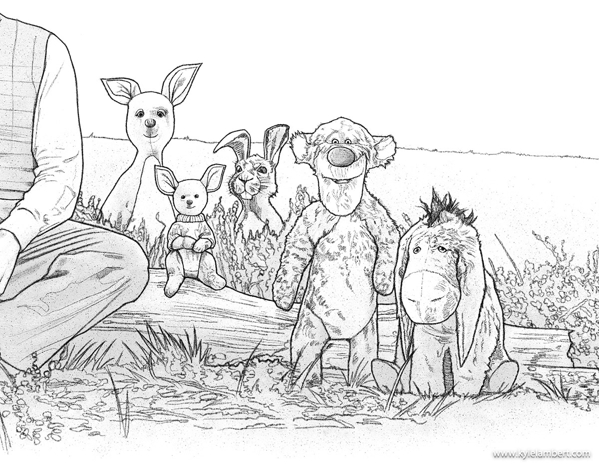 Christopher Robin Art Close-up Pencil 2 by Kyle Lambert