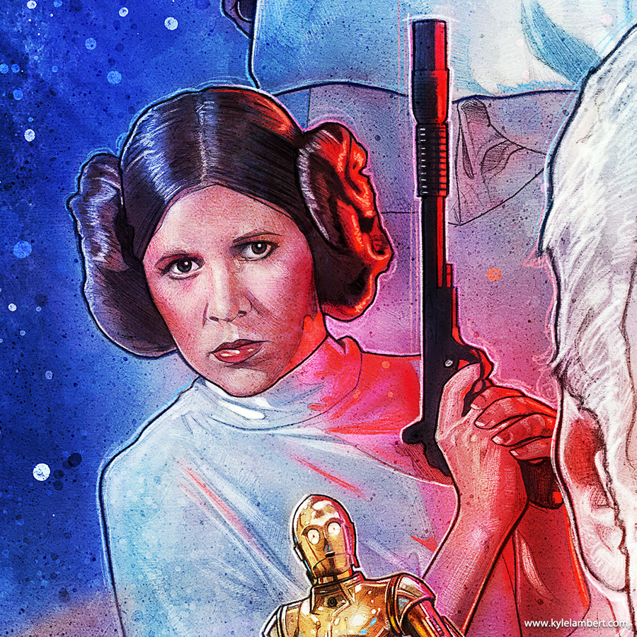 Drew Struzan - Carrie Fisher - Princess Leia