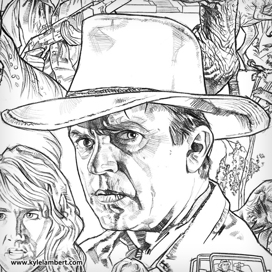 Jurassic Park Poster - Pencil Sketch