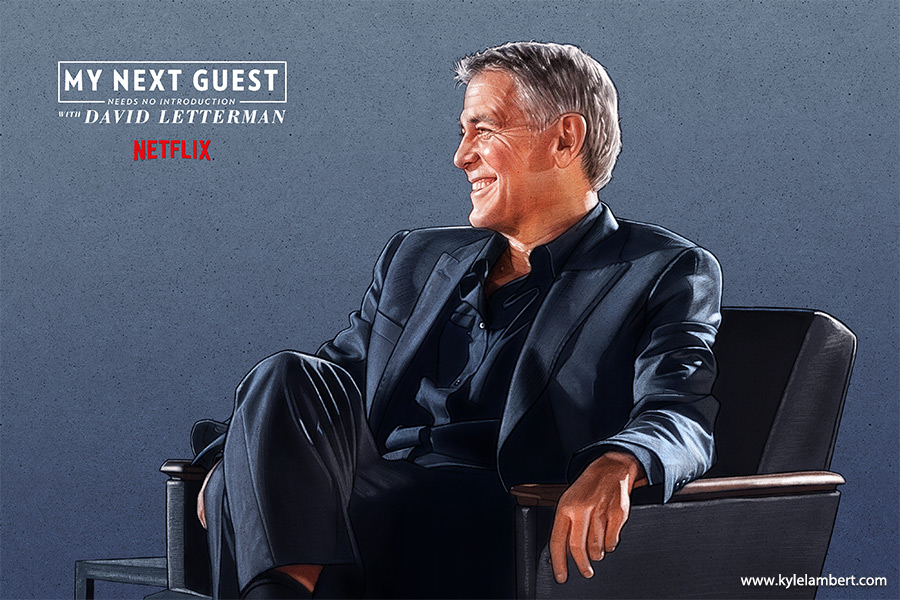 George Clooney - David Letterman Art