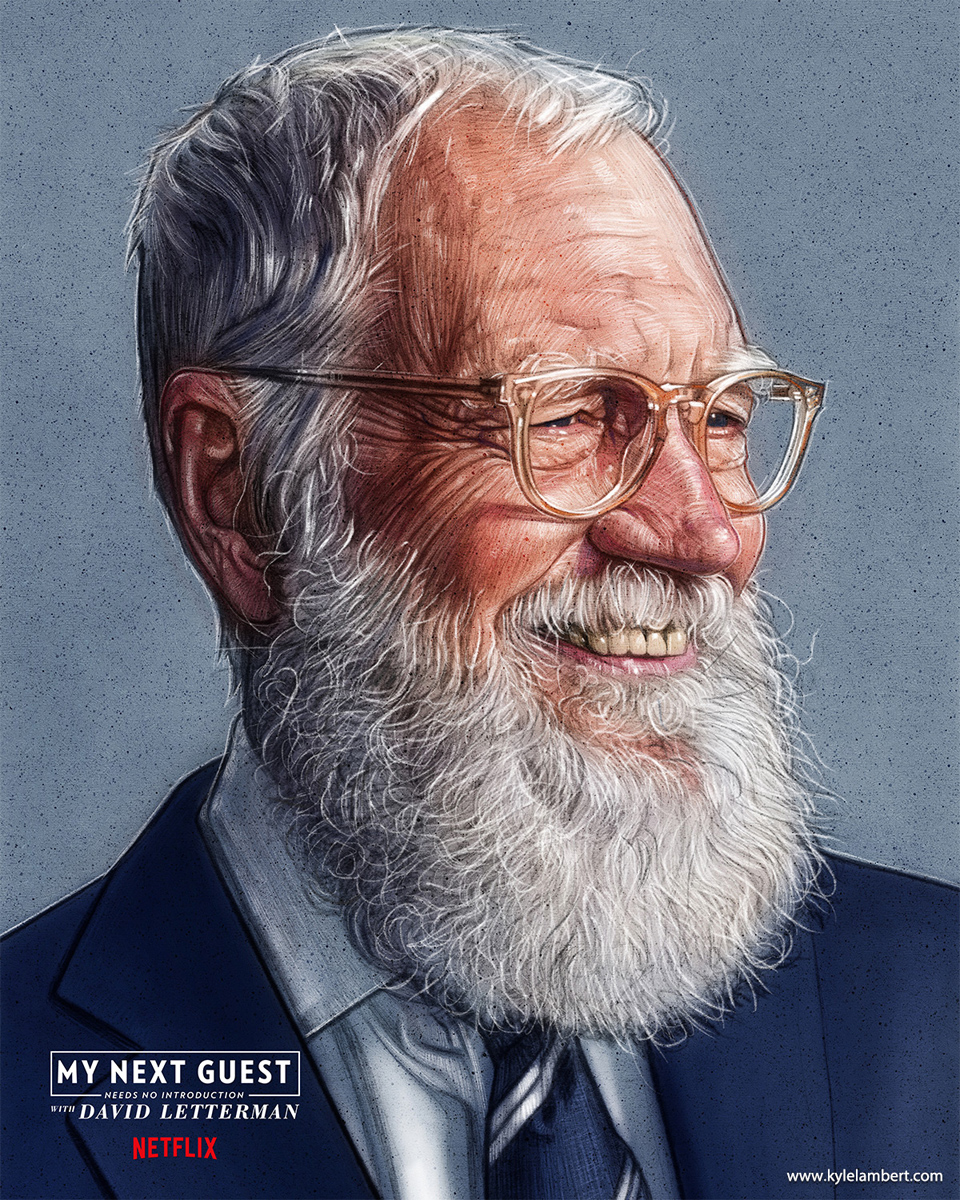 David Letterman My Next Guest - iPad Painting