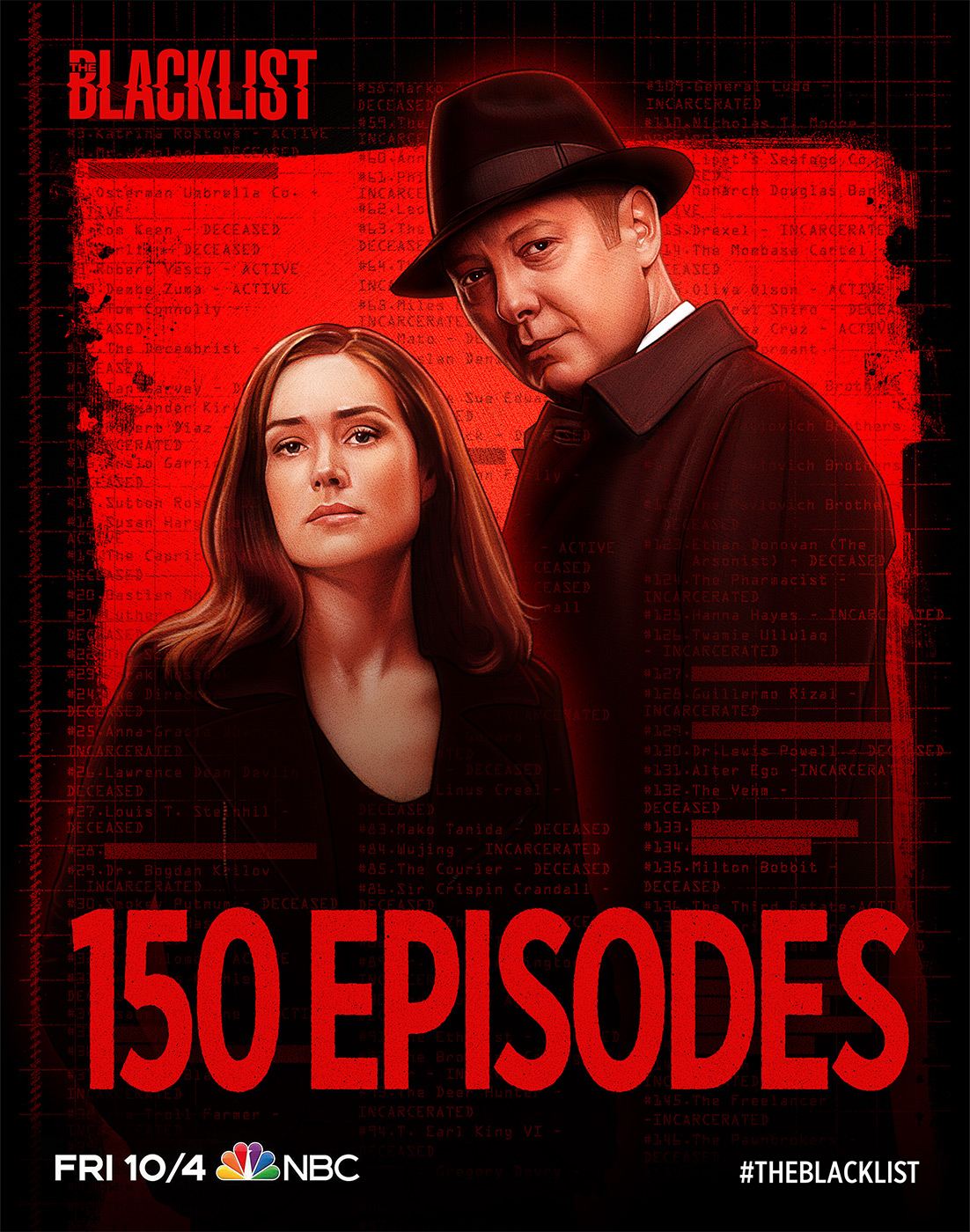The Blacklist Season 7 Poster - 150th Episode - by Kyle Lambert