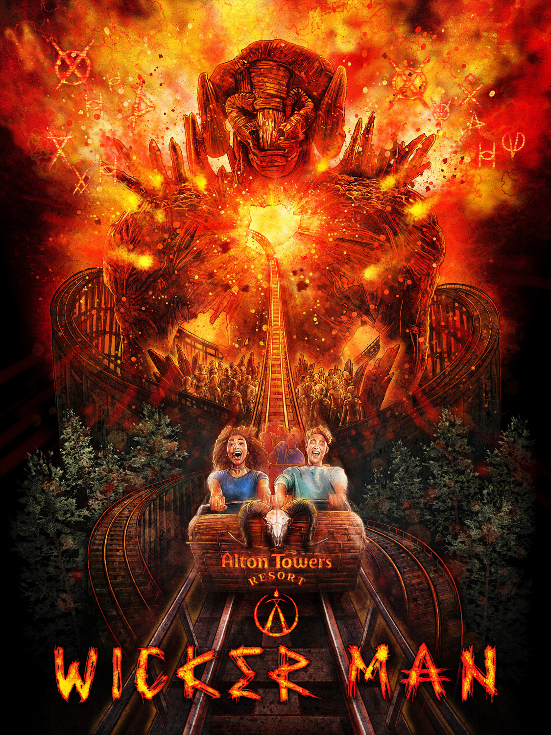 Wicker Man - Alton Towers Theme Park Poster